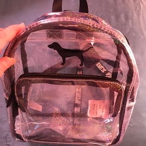 PINK clear mini backpack